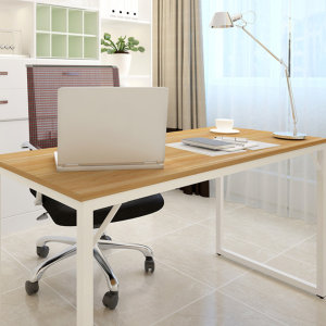 Loft Newton Steel Frame Desk, 120x60x74cm, White & Light Wood