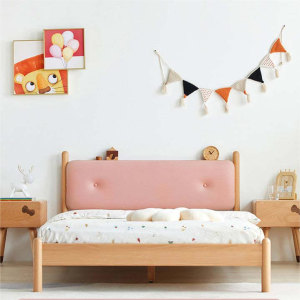 Solidwood Ayla Queen Bed Frame, 158x210CM, Pink