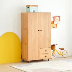 Solidwood Ayla Wardrobe, 100x52x180cm, Beech