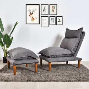Urbana Reclining Lounge Chair and Ottoman, Grey