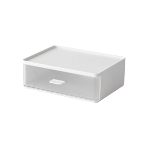 ZenLife Desktop Modular Drawer, White and Clear, 23.9x17.6x8.2cm