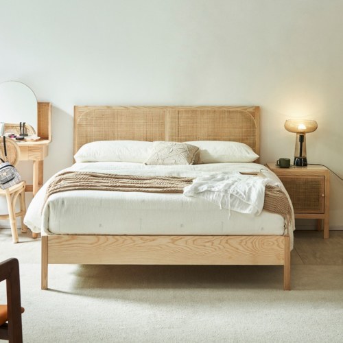 BohoBoho Costa Solid Wood & Rattan Bed Frame, Queen | Beds & Mattresses |  Urban Sales