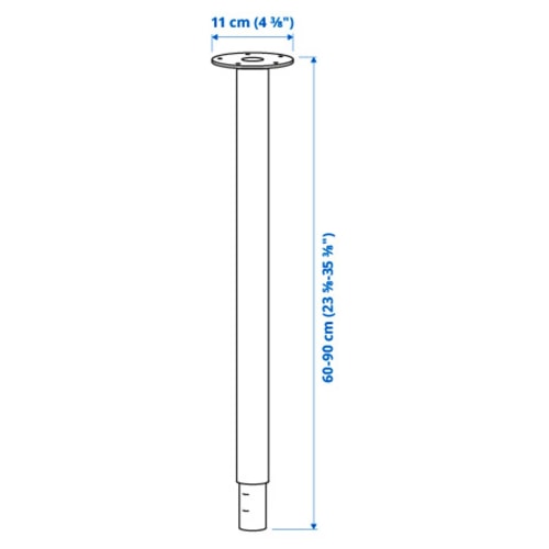 IKEA OLOV Leg, Adjustable 60/90cm, White