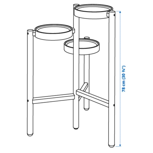 IKEA SATSUMAS Plant stand 78cm Bamboo, White