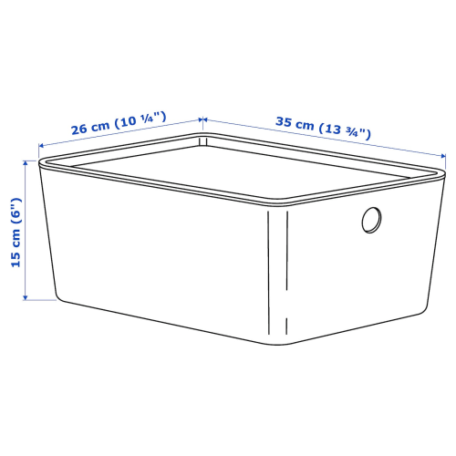 IKEA KUGGIS Box with lid 26x35x15cm White