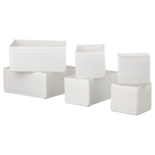 IKEA SKUBB Box, Set of 6, White