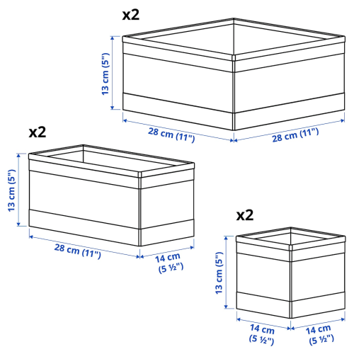 IKEA SKUBB Box, Set of 6, White