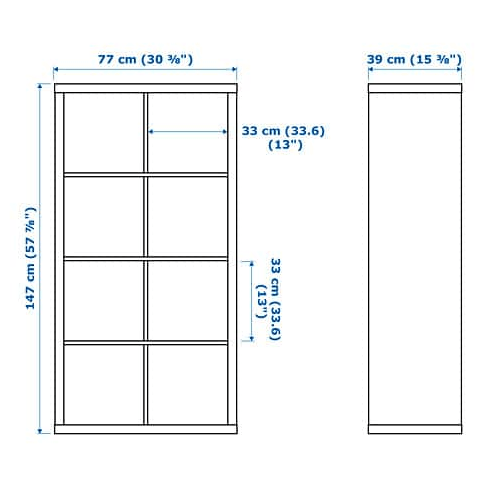 IKEA KALLAX Shelving Unit with Doors 77x39x147cm, White