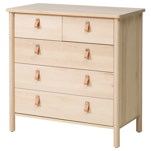 IKEA BJORKSNAS Chest of 5 Drawers 90x90cm, Birch