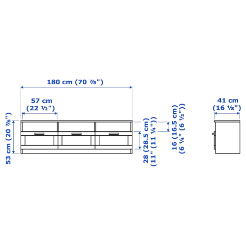 IKEA BRIMNES TV Bench 180x41x53cm, White