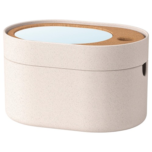 IKEA SAXBORGA Storage box with mirror lid  24x17CM plastic cork