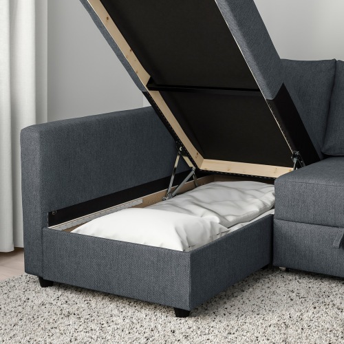 IKEA FRIHETEN Corner Sofa-bed with Storage 230x151x66cm, Hyllie Dark Grey