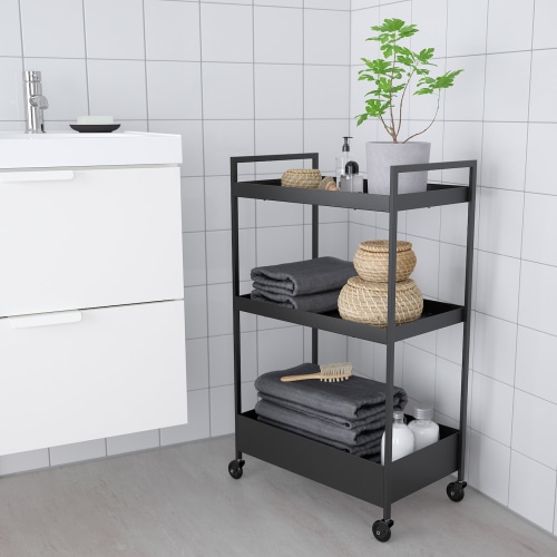 IKEA NISSAFORS Trolley 50.5x30x83cm, Black