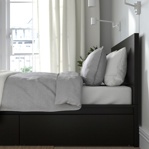 MALM Underbed storage box for high bed, black-brown, Queen/King - IKEA