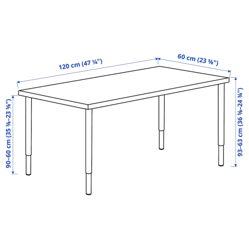 IKEA LAGKAPTEN/OLOV Desk 120x60cm, White