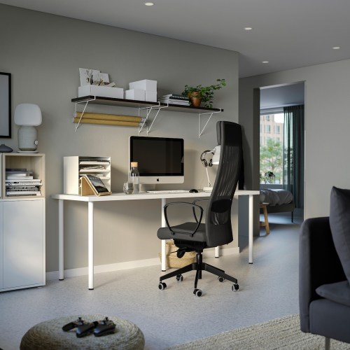 LAGKAPTEN / ALEX Bureau, blanc, 140x60 cm - IKEA  White desks, Room  makeover bedroom, Desk with drawers