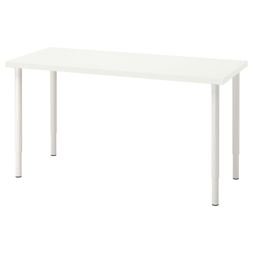 LAGKAPTEN / ALEX desk, white stained oak effect/white, 140x60 cm - IKEA