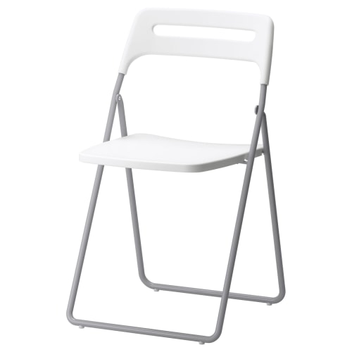 IKEA NISSE Folding chair, Silver-colour White