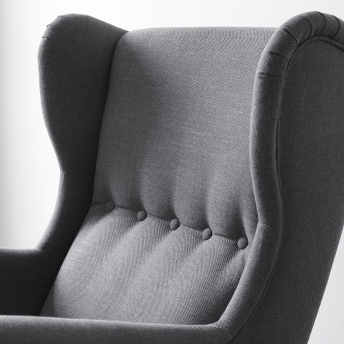 IKEA STRANDMON Wing Chair Nordvalla Dark Grey