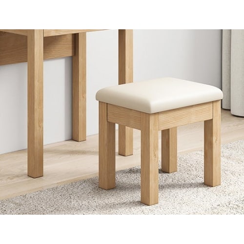 Loft Japandi Stool, 42x30CM, Oak veneer & White