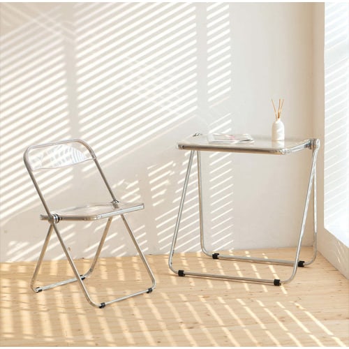 Merike Larkin Acrylic Folding Dining Chair, 46x47CM, Transparent