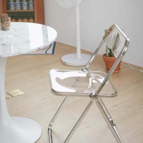 Merike Larkin Acrylic Folding Dining Chair, 46x47CM, Transparent