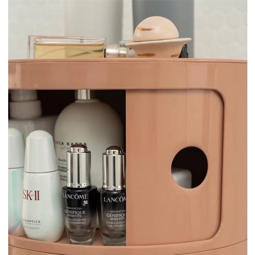 3-Tier Amber & Clear & Beige Acrylic Bathroom Storage Rack Makeup