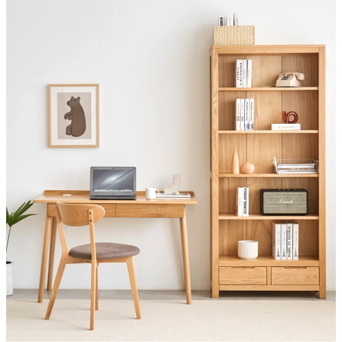 Solidwood Norway Bookcase, 85x32cm, Oak