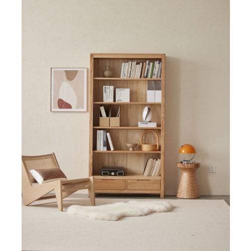 Solidwood Norway Bookcase, 100x32cm, Oak