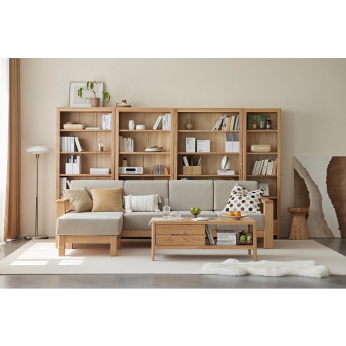 Solidwood Norway Bookcase, 100x32cm, Oak