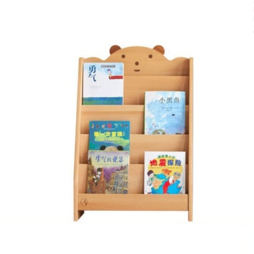 Solidwood Ayla Bear Styling Bookshelf of Five-tier, 60x33CM, Beech