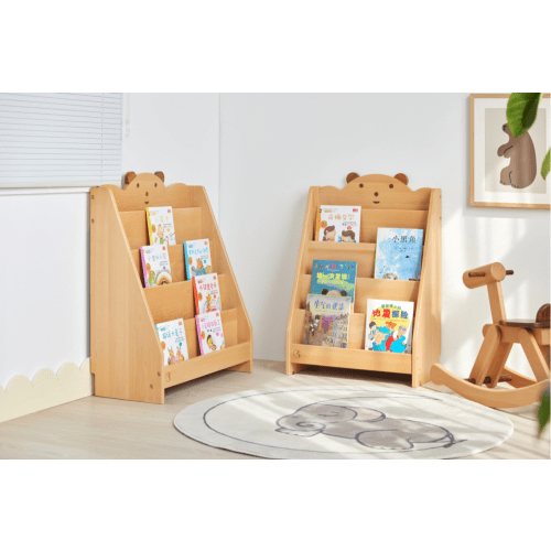 Solidwood Ayla Bear Styling Bookshelf of Five-tier, 60x33CM, Beech