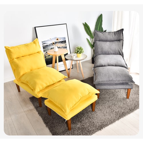 Urbana Reclining Lounge Chair and Ottoman, Yellow