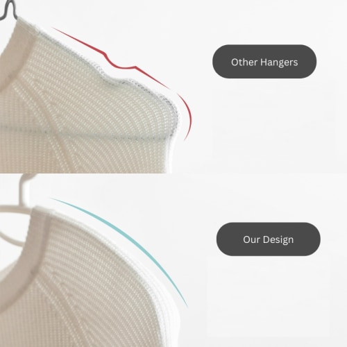 ZenLife Traceless Clothes Hanger, Wide Shoulder, 10 Pack, White, Bedroom