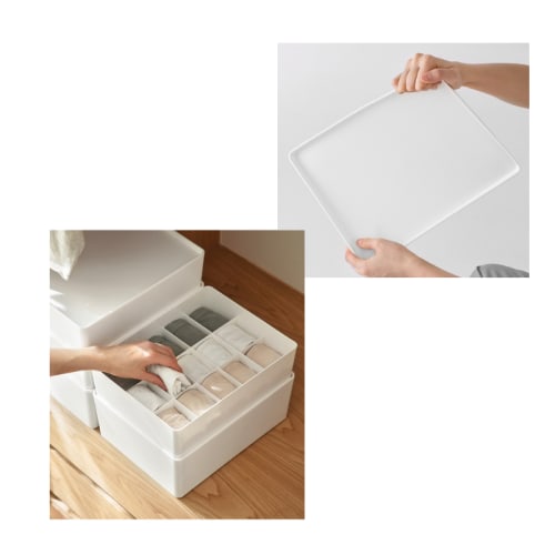 ZenLife Underwear Storage Box, 15 Grid, White, 30x23x9cm