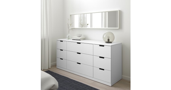 IKEA NORDLI Chest of 9 drawers - White, Bedroom