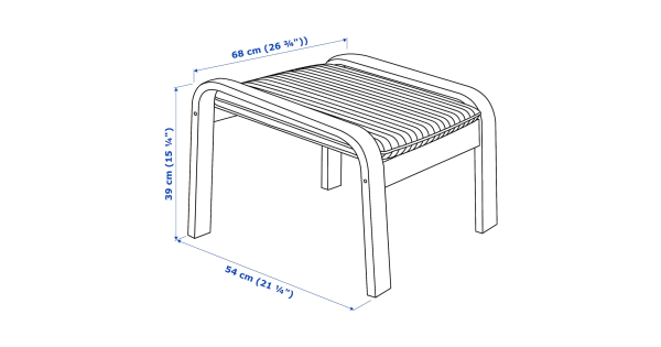 POÄNG footstool, birch veneer/Knisa light beige - IKEA CA