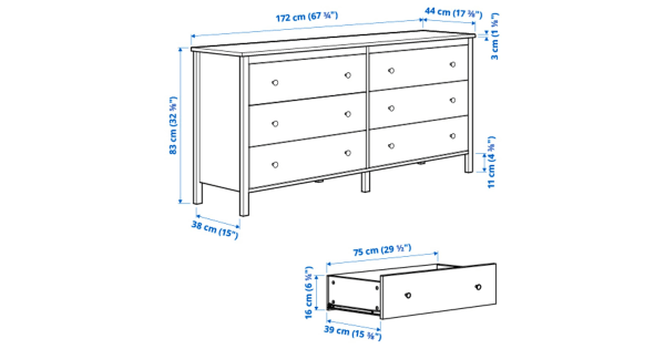 IKEA KOPPANG Chest of 6 Drawers, Home Furniture | Urban Sales