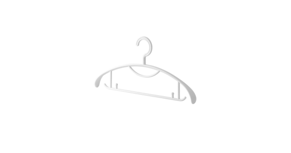 ZenLife Traceless Clothes Hanger, Wide Shoulder, 10 Pack, White