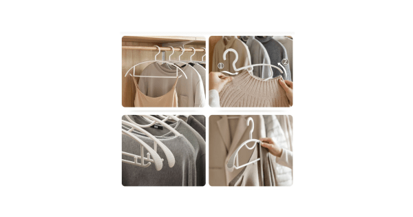 ZenLife Traceless Clothes Hanger, Wide Shoulder, 10 Pack, White