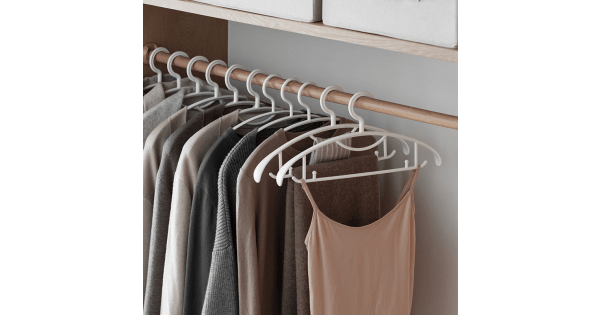 ZenLife Traceless Clothes Hanger, 10 Pack, White, Bedroom