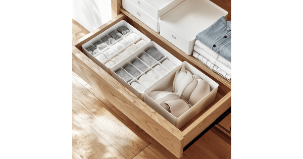 GINUX® IKEA Kullen Practical Drawer Organiser for Drawer and Wardrobe,  Boxes Storage and Organiser Boxes, Space-saving for Clothes, Underwear,  Bras