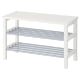 IKEA TJUSIG Bench with Shoe Storage 81x34x50cm, White