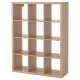 IKEA KALLAX Shelving Unit 112x147cm, White Stained Oak Effect