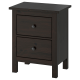 IKEA HEMNES Chest of 2 Drawers 54x66cm, Black-brown