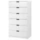 IKEA NORDLI Chest of 6 Drawers 80x145cm, White