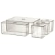 IKEA GODMORGON Box with lid, set of 5, smoked 24x20x10 cm