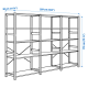 IKEA IVAR 3 Sections/Shelves 259x30x179CM PINE, 4 Layers