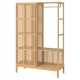 IKEA NORDKISA Open Wardrobe with Sliding Door 120x186cm, Bamboo