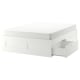 IKEA BRIMNES Bed Frame with Storage 158 x 206 cm White, Lonset